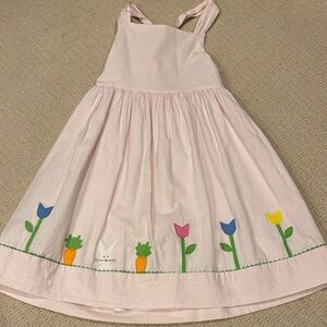 Florence Eiseman Pink Dress with Colorful Garden Accents
